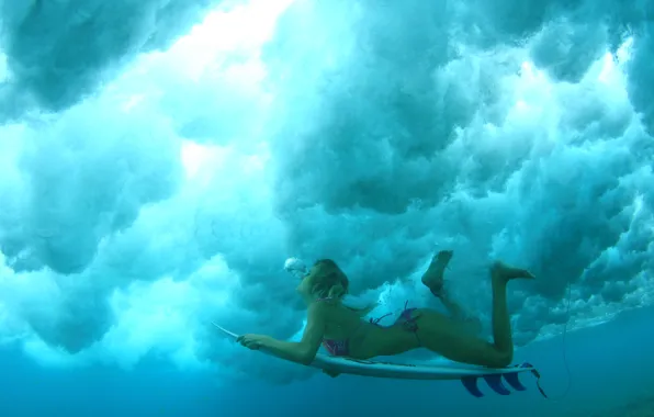 Swimsuit, water, wave, surfing, Board