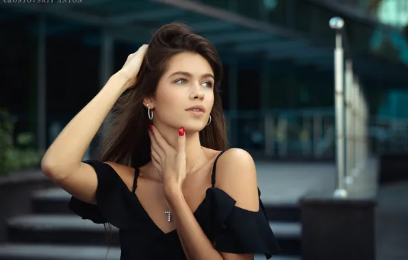 Picture look, girl, pose, hands, blouse, Christina, Anton Rostovskiy