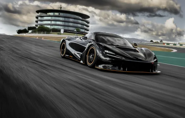 Mclaren, black car, race track, sports cars, 720s gt3x