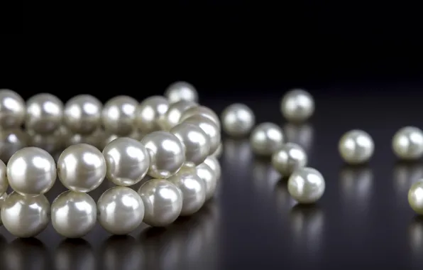 Picture macro, gift, Shine, beauty, necklace, blur, pearl, placer