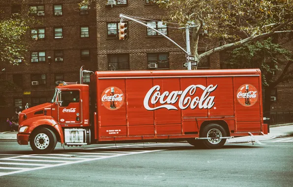 Picture Manhattan, NYC, New York City, Coca cola, Coke Truck
