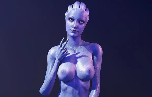 Chest, look, naked, mass effect, liara, Liara T Soni