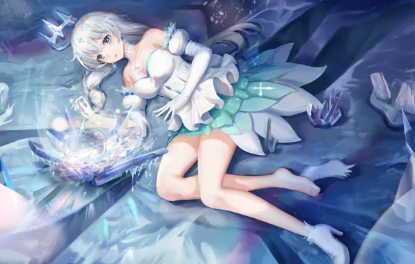 Girl, ice, crown, lies, Honkai Impact 3rd