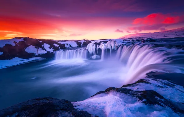 Picture Sky, Amazing, Landscape, Sunset, Sunrise, Colors, Iceland, Rocks