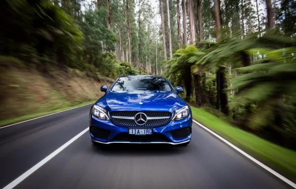 Blue, Mercedes-Benz, Mercedes, AMG, Coupe, C-Class, C205