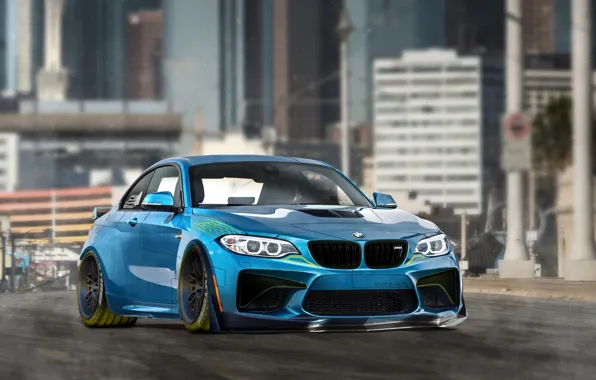 Design, the city, background, figure, bmw, skyscrapers, BMW, tuning