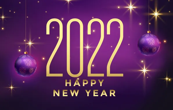 Background, gold, figures, New year, purple, golden, new year, happy