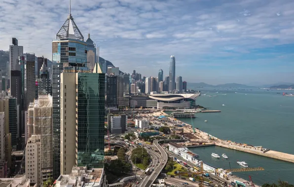Sea, the city, Hong Kong, day, China