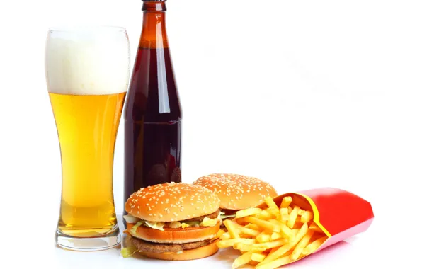 Picture glass, bottle, beer