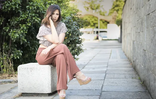 Picture look, model, sitting, Clear