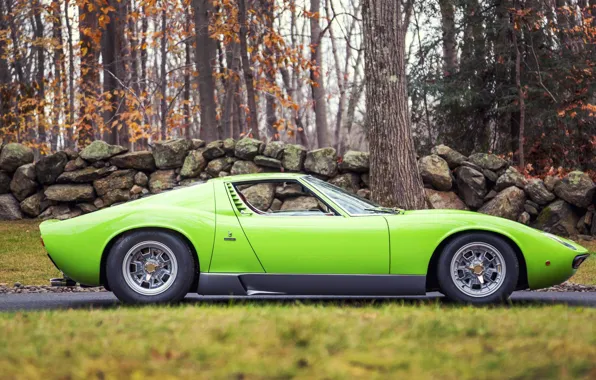 Auto, Lamborghini, Retro, Green, Machine, 1969, Car, Supercar