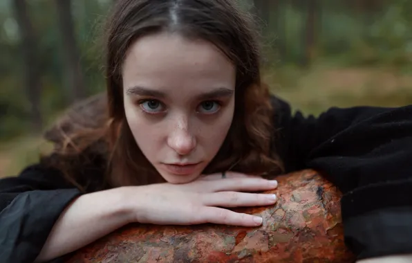 Girl, freckles, bark, curls, Aleks Five