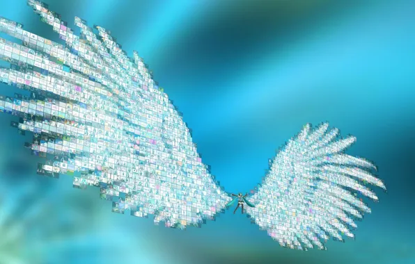 Girl, anime, Vocaloid, wings.