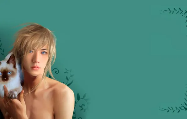 Cat, anime, art, guy, pussy, kitty