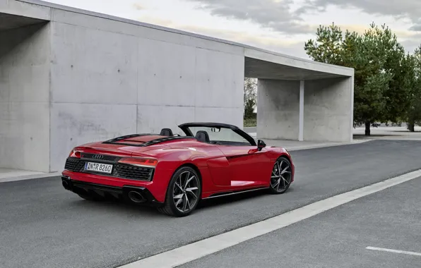 Audi, Audi R8, rear view, Spyder, V10, 2020, RWD