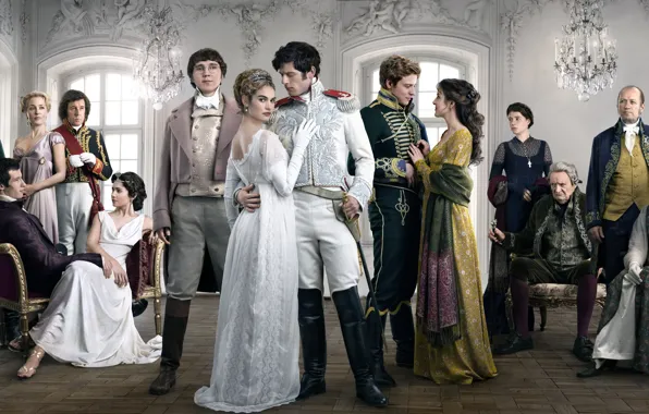Picture James Norton, Lily James, War and peace, Aneurin Barnard, War &ampamp; Peace, in the series, …