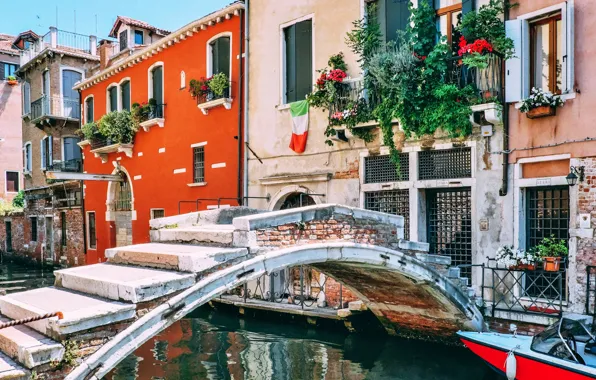 Bridge, the city, Wallpaper, building, channel, picture, Bridge, Venice