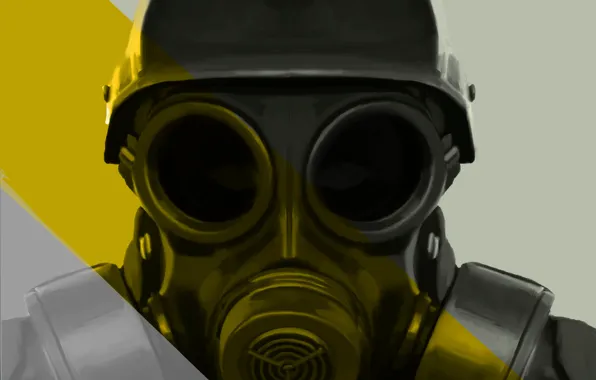Background, soldiers, gas mask, Art, helmet