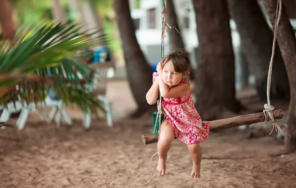Picture look, swing, mood, girl