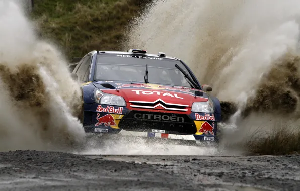 Picture Water, Race, Citroen, Squirt, Lights, Red Bull, DS3, WRC