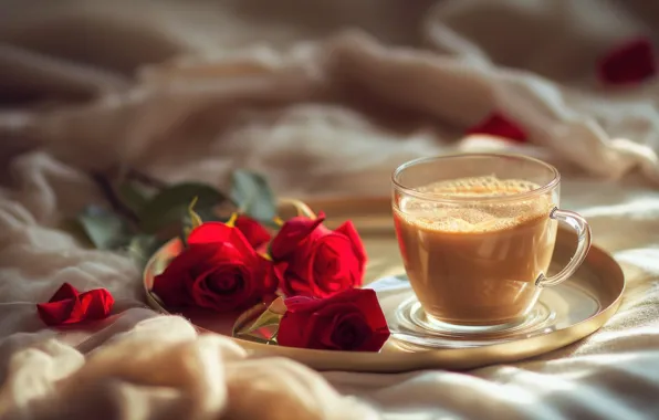 Flowers, roses, mug, Cup, drink, AI art, neural network