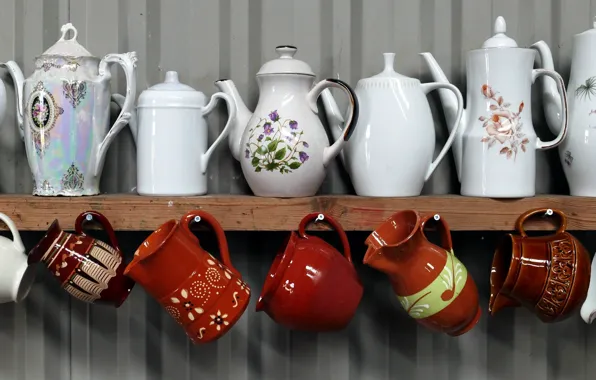 Picture interior, Cup, dishes, kettles