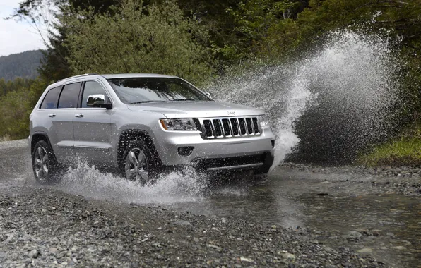 Picture water, squirt, jeep, jeep, grand cherokee