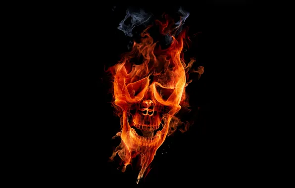 Picture fire, Skull, fire, sake, flame