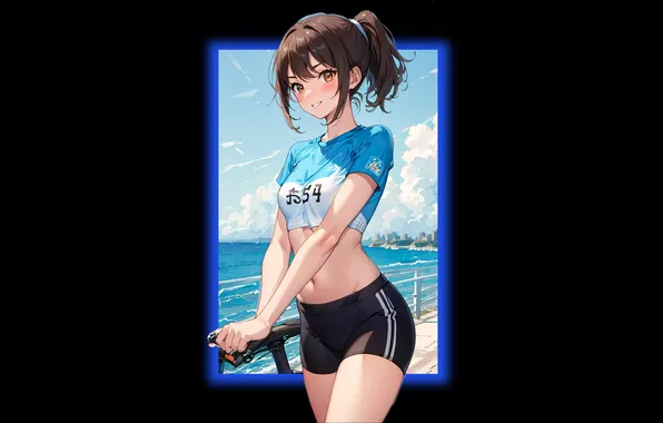 Kawaii, girl, hot, sexy, beach, ocean, anime, pretty