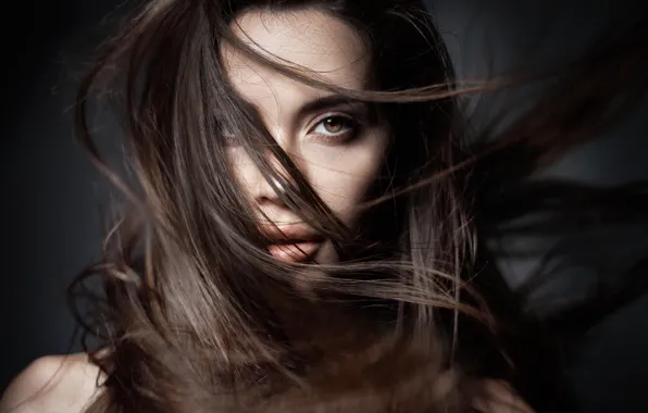 Look, girl, hair, portrait, Anna, Ilya Ratman