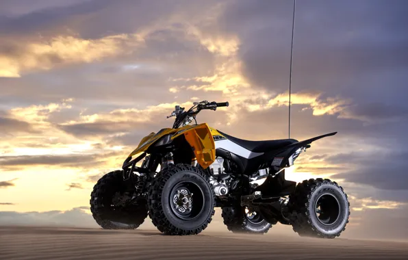 The sky, sunset, ATV