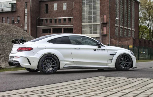 Mercedes-Benz, side view, AMG, Coupe, C63, Widebody, Prior-Design, C-Class