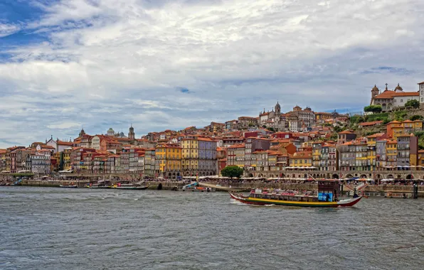 Picture river, building, home, boats, Portugal, Portugal, Porto, Port