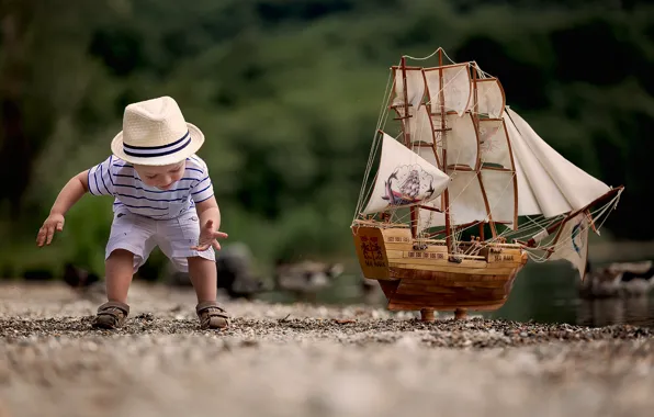 Picture model, the game, ship, boy, child