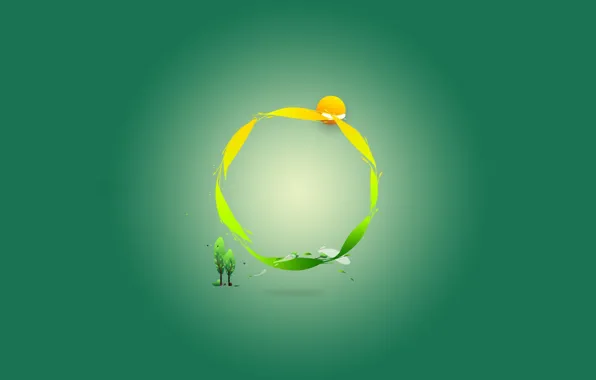 Picture green, round, minimalism