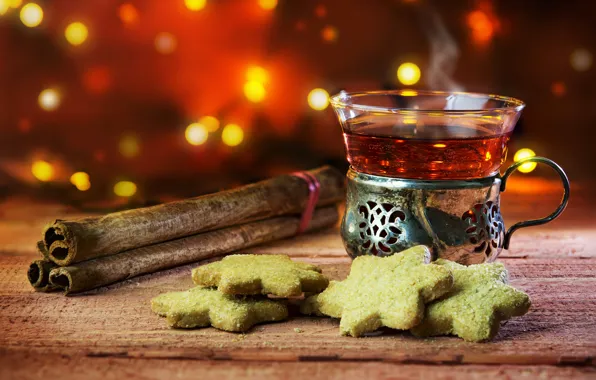 Tea, cookies, couples, Board, hot, cinnamon, cakes, background