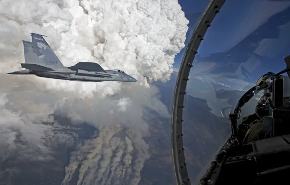 Picture flight, fighters, cabin, pilot, Eagle, F-15, "Eagle"