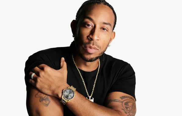 Pose, portrait, tattoo, white background, actor, rapper, Ludacris, The Ludacris
