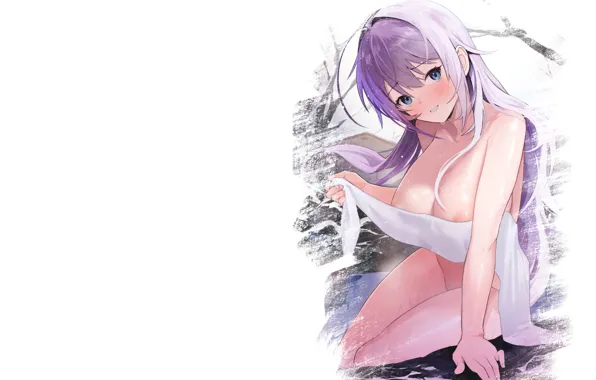 Girl, hot, sexy, wet, boobs, steam, anime, big boobs