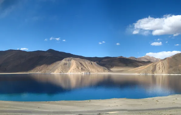 The sky, Water, Nature, Clouds, Reflection, Photo, Mountains, Lake