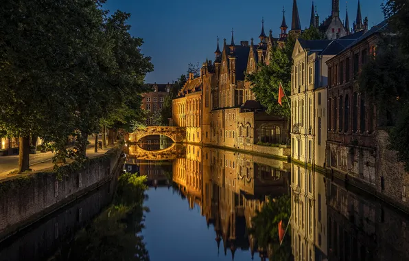 Picture Home, Belgium, Bruges, Water channel