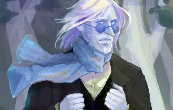 Picture scarf, art, glasses, male, beard, Adventure Time, Adventure Time, Ice King