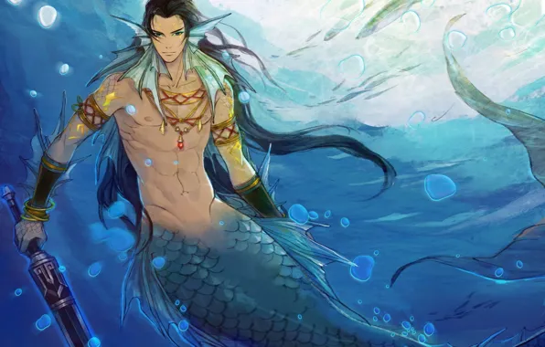 Picture art, guy, Triton