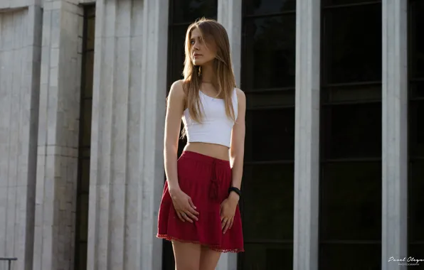 Look, girl, pose, skirt