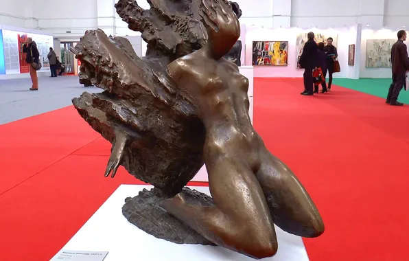 Girl, interior, exhibition, sculpture, interior, sculpture, The girl, exhibition