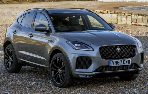 Machine, beach, lights, Jaguar, grey, front, side, grey