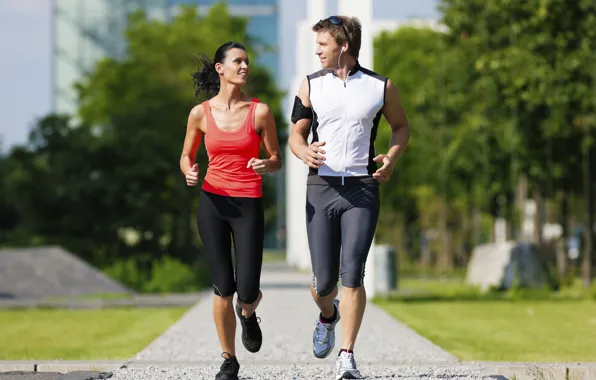 Picture mood, sport, woman, running, male, health