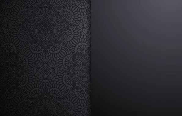 Pattern, texture, black background, ornament, design, background