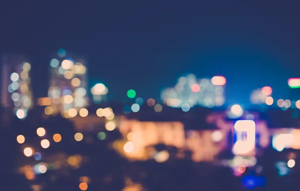 Light, the city, lights, the evening, bokeh