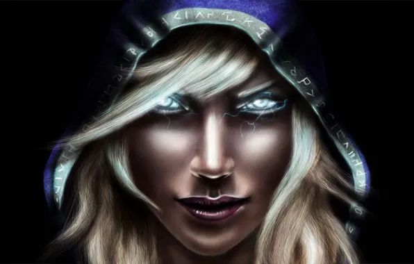 Look, girl, portrait, hood, World Of WarCraft
